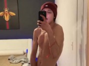 Israel strokes big Latino dick until he cums