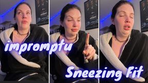 Impromptu Sneezing Fit - Real Allergy Sneezes Travel Back to Back Watery Eyes