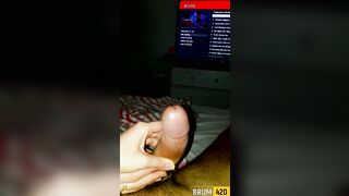 My friend receives a hand job from his stepmom while watching netflix