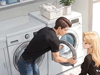 Stepmom Seduces Stepson in Laundry Room