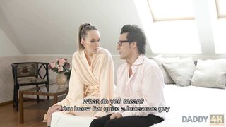 DADDY4K. After shower blonde has affair with her boyfriends stepdad