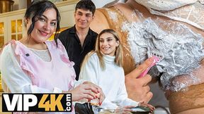Watch Bruno, Christina, and Nicole's kinky pussy play with each other's nipples and tits