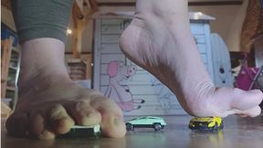 Barefoot Toy Cars Crush - GrandeFeetGoddess