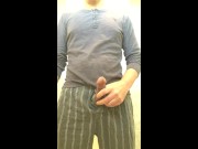 woke up hard cut cock had to pee and shoot cum to desparate relief