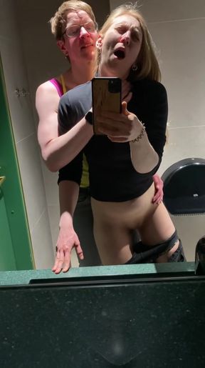 Lesbian Public Ds Sex At The Mall Bathroom