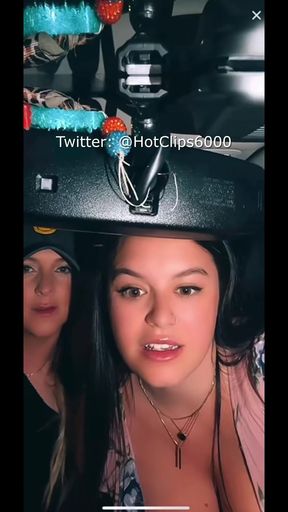 Accidental nipslip exposes embarrassed busty boobs