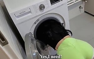 Step sister got creampie while stuck in washing machine