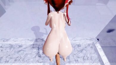 Big butt against the glass