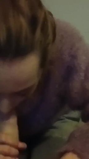 Getting a mouthful of cum on a winters night   Clip 1