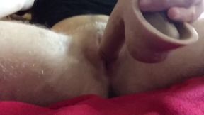 Teen FTM wrecks his own pussy with his monster cock while fucking with his toys