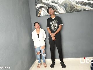 Small cutie and her 1st experience with a ebony wang