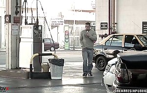 Sucking a tranny in public