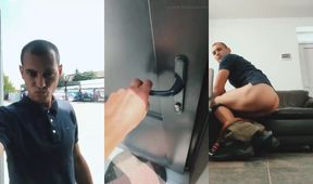 An 18-year-old Boy Masturbates in Public and Shows His Ass at a Car Wash
