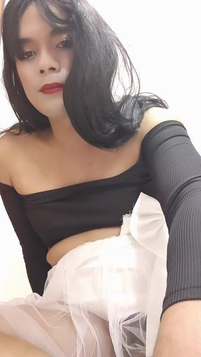 Sissy Aubrey Wears Chastity Cage