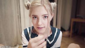 ”Kawaii college girl gets creampie & facial - Eva Elfie”