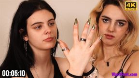 Girls Hand Comparing - 4K MP4