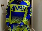 motocross  rider jerks off