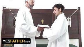 Kinky Priest Strips Altar Boy And Fills His Booty With Jizz