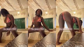 teasing myself in public pool