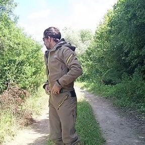 Risky Cock Jerking on an Abandoned Field  Risky Solo Outdoors