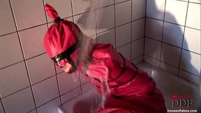 Sexy babe bound &amp_ wrapped