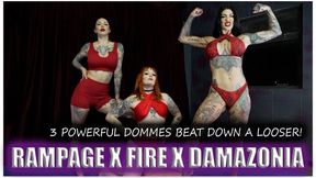 Rampage X Fire X Damazonia wrestling a looser