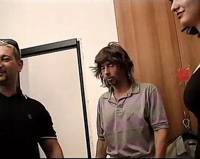 Pair of hot old swinger pigs meet two perverted young