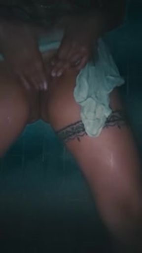 Linda mexican masturbating in the shower