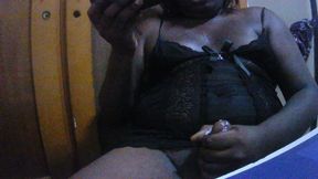 virgin crossdresser showing of her ass and jerking off until nut