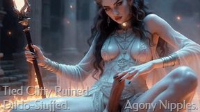 Tied Clitty Ruined. Dildo-Stuffed. Agony Nipples