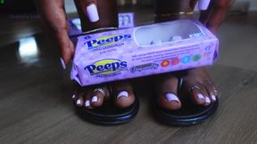 Pretty purple pedi meets pretty purple peeps