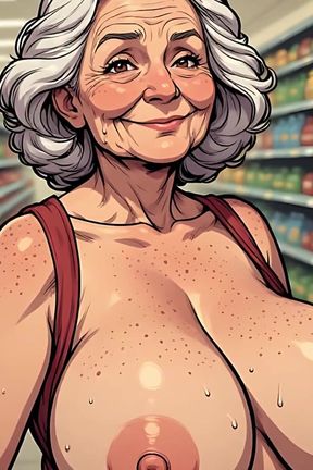 Big Tits Matures in Grocery Store