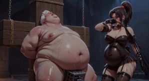 Dominatrix Whips Bound Slaves Caged Penis - Extreme Humiliation