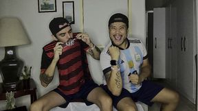 os mano foram assistir o jogo e o clima esquentou depois que o flamengo ganhou com muito troca troca e leitada