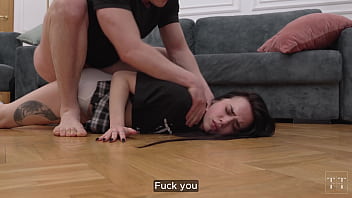 Severe Humiliation. I Pissed BF Off Hard And He Fucked Me On The Floor. 4K HD Tim Team