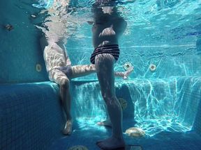 Horny Stepdad and Stepson Finally Alone in the Home Jacuzzi