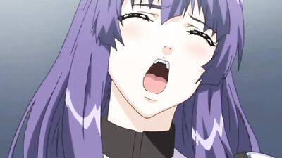 Purple-haired anime babe pounded hard and filled with jizz