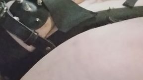 Goth girl with brand new nipples spikes very provocative outfit with belt around playing hot with myself while i show off my provocative outfit and my black lips
