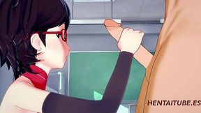 Hardcore Hentai Sex - Bakugou & Sarada Fuck in School