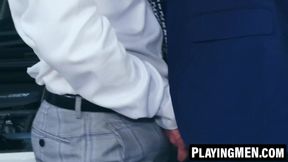 PlayingMen.com - Car mechanic Gustavo Cruz ass fucked from hot hunk