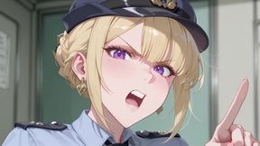 Officer Inspects Oversized Evidence.evelyn Chevalier Hentai Cosplay