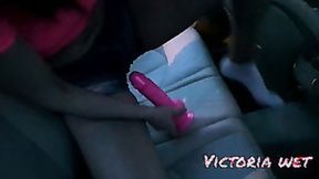 ”Victoria Wet masturbates a dildo in the car”