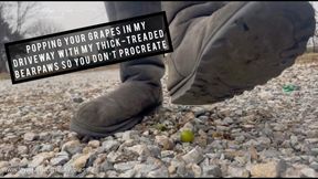 Popping Your Grapes in My Driveway With My Thick-Treaded BearPaws So You Don't Pro-Create