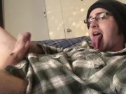 Straight Guy Jerks & Self Facials for Camgirl