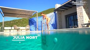 all natural milf julia north underwater anal in the pool