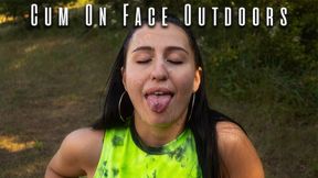 She desires her face covered in cum outdoors