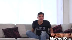 MachoIO.com - Latino twink has his asshole raw fucked after intense interview