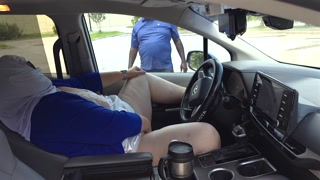 Big ass booty bbw white girl milf in mini dress finger fucking in public stranger jerk car blowjob