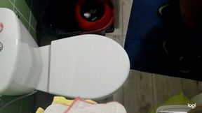 I am making pee to toilet bowl in bathroom mp4