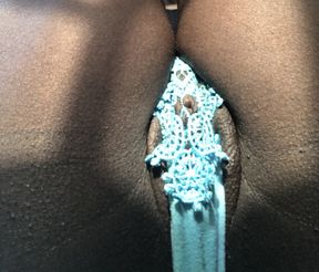 Melaninisshe massage her pussy and craves for hard cock